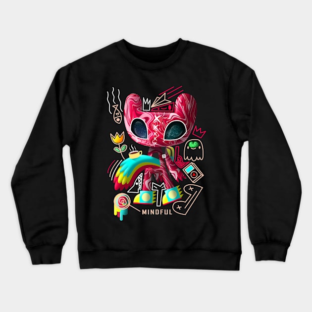 red cat ranger doodle Crewneck Sweatshirt by chachazart